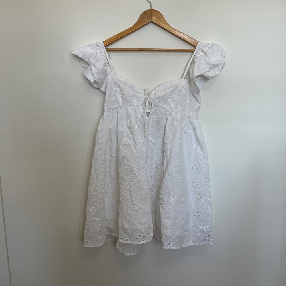 For Love & Lemons Weston Lace Eyelet Mini Dress Size Large NWOT - Picture 5 of 10